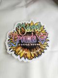 Sunflower Sacred Grounds Coffee House Sticker