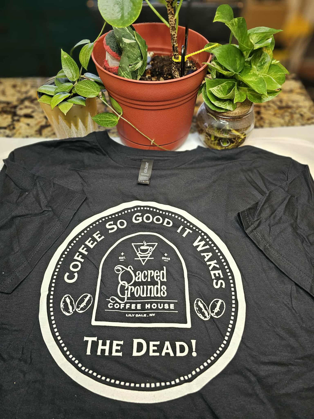 Coffee So Good It Wakes The Dead - Short Sleeve Tee - Black